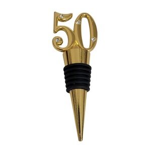 Gold 50th Anniversary Wine Bottle Stopper Rhinestone 50 Birthday Gift New Box